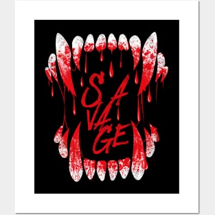 Scary Wolf Fangs With Blood Posters and Art